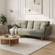 Load image into Gallery viewer, Forest 3 Seater Sofa Bed with Cup Holder - Green