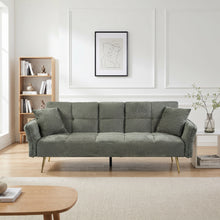 Load image into Gallery viewer, Forest 3 Seater Sofa Bed with Cup Holder - Green