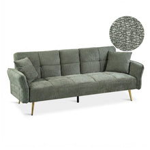 Load image into Gallery viewer, Forest 3 Seater Sofa Bed with Cup Holder - Green