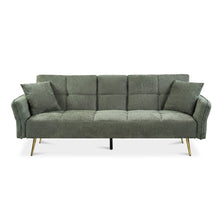 Load image into Gallery viewer, Forest 3 Seater Sofa Bed with Cup Holder - Green