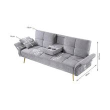 Load image into Gallery viewer, Forest 3 Seater Sofa Bed with Cup Holder - Dark Grey