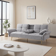 Load image into Gallery viewer, Forest 3 Seater Sofa Bed with Cup Holder - Dark Grey