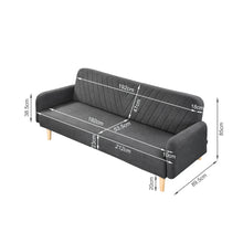 Load image into Gallery viewer, Kiri 3 Seater Sofa Bed - Grey