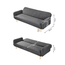 Load image into Gallery viewer, Kiri 3 Seater Sofa Bed - Grey