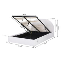 Load image into Gallery viewer, Isabella Boucle Queen Gas Lift Bed Frame - White
