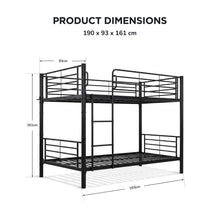 Load image into Gallery viewer, 24349-graid-single-metal-bunk-bed-frame-black-2607213