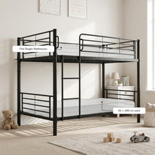Load image into Gallery viewer, 24349-graid-single-metal-bunk-bed-frame-black-2607214