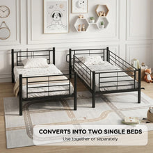 Load image into Gallery viewer, 24349-graid-single-metal-bunk-bed-frame-black-2607212