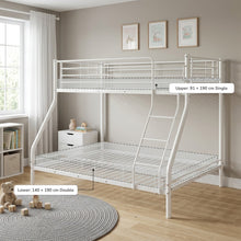 Load image into Gallery viewer, 24348-link-metal-triple-bunk-bed-frame-white-2607213