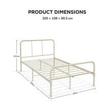 Load image into Gallery viewer, Bolt King Single Metal Bed Frame - Light Khaki