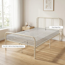 Load image into Gallery viewer, Bolt King Single Metal Bed Frame - Light Khaki