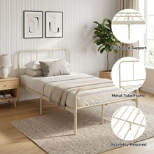 Load image into Gallery viewer, Bolt King Single Metal Bed Frame - Light Khaki
