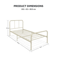 Load image into Gallery viewer, 24434-bolt-single-metal-bed-frame-light-khaki-2607213
