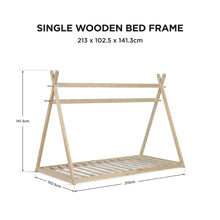 Load image into Gallery viewer, Harbor Single Wooden Bed Frame - Natural