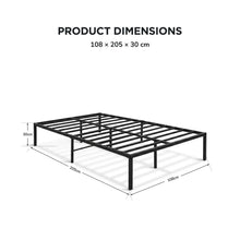 Load image into Gallery viewer, 24441-lite-king-single-metal-bed-frame-black-2607213
