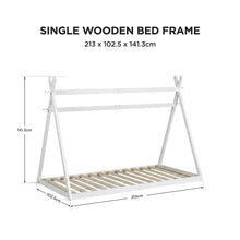 Load image into Gallery viewer, Harbor Single Wooden Bed Frame - White