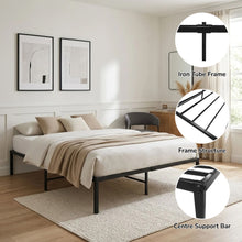Load image into Gallery viewer, 24442-lite-double-metal-bed-frame-black-2607215