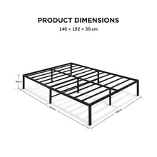 Load image into Gallery viewer, 24442-lite-double-metal-bed-frame-black-2607213