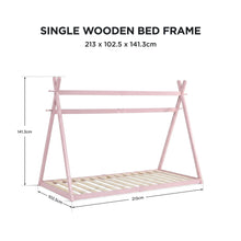 Load image into Gallery viewer, Harbor Single Wooden Bed Frame - Pink