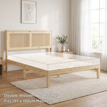 Load image into Gallery viewer, Tropi Double Wooden Bed Frame - Natural