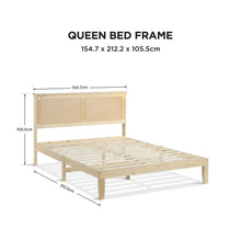 Load image into Gallery viewer, Tropi Queen Wooden Bed Frame - Natural