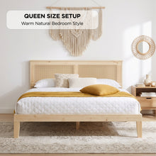 Load image into Gallery viewer, Tropi Queen Wooden Bed Frame - Natural