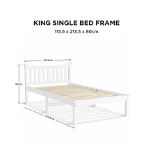 Load image into Gallery viewer, Capra King Single Wooden Bed Frame - White
