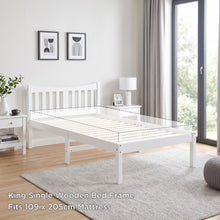 Load image into Gallery viewer, Capra King Single Wooden Bed Frame - White