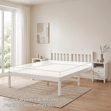 Load image into Gallery viewer, Capra Double Wooden Bed Frame - White