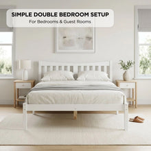 Load image into Gallery viewer, Capra Double Wooden Bed Frame - White