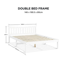 Load image into Gallery viewer, Capra Double Wooden Bed Frame - White