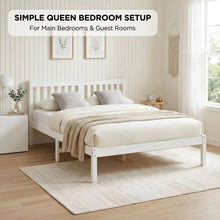 Load image into Gallery viewer, Capra Queen Wooden Bed Frame - White