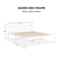 Load image into Gallery viewer, Capra Queen Wooden Bed Frame - White