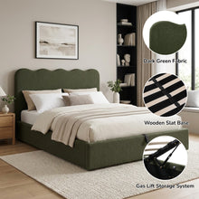Load image into Gallery viewer, Cove Queen Gas Lift Bed Frame - Dark Green