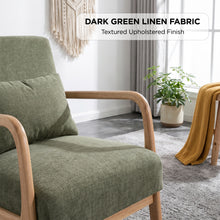 Load image into Gallery viewer, Taru Linen Rocking Armchair - Dark Green