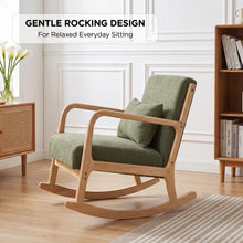 Load image into Gallery viewer, Taru Linen Rocking Armchair - Dark Green