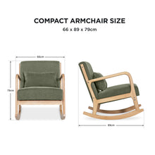 Load image into Gallery viewer, Taru Linen Rocking Armchair - Dark Green