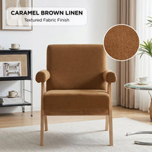 Load image into Gallery viewer, Soren Linen Armchair - Caramel Brown