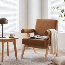 Load image into Gallery viewer, Soren Linen Armchair - Caramel Brown