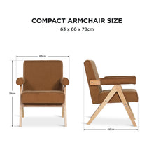 Load image into Gallery viewer, Soren Linen Armchair - Caramel Brown