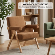 Load image into Gallery viewer, Soren Linen Armchair - Caramel Brown