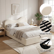 Load image into Gallery viewer, Miora Queen Gas Lift Bed Frame - Light Khaki