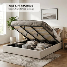 Load image into Gallery viewer, lt11015-sorell-super-king-gas-lift-bed-frame-beige-2607212