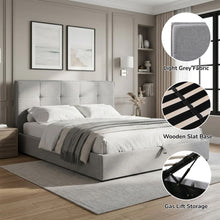 Load image into Gallery viewer, lt11017-calma-super-king-gas-lift-bed-frame-light-grey-2607214