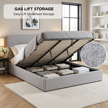 Load image into Gallery viewer, lt11017-calma-super-king-gas-lift-bed-frame-light-grey-2607211