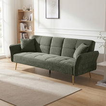 Load image into Gallery viewer, Forest 3 Seater Sofa Bed with Cup Holder - Green