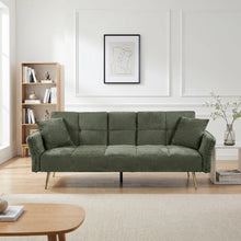 Load image into Gallery viewer, Forest 3 Seater Sofa Bed with Cup Holder - Green