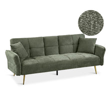 Load image into Gallery viewer, Forest 3 Seater Sofa Bed with Cup Holder - Green