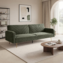 Load image into Gallery viewer, Kiwi Chenille 3 Seater Sofa Bed - Green