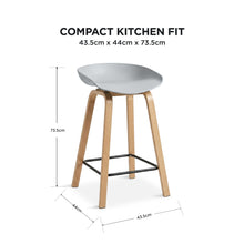 Load image into Gallery viewer, 24361-kai-metal-bar-stool-65cm-set-of-2-grey-2607241